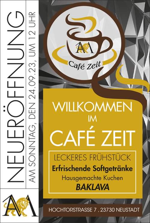 Neueröffnung des Cafe Zeit in Neustadt in Holstein