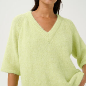 KAemilie V-neck Pullover von Kaffe Clothing in lemongreen mit 3/4 Arm und V Ausschnitt