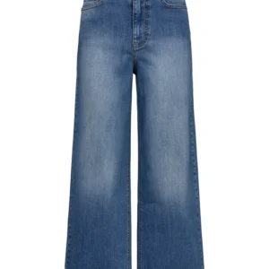 NUPARIS CROPPED JEANS - Light Denim Blue 2 mit eingeflochtenem Detail am Bund