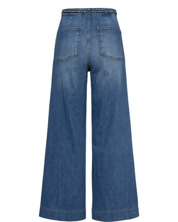 NUPARIS CROPPED JEANS - Light Denim Blue 2 von hinten mit eingeflochtenem Detail am Bund