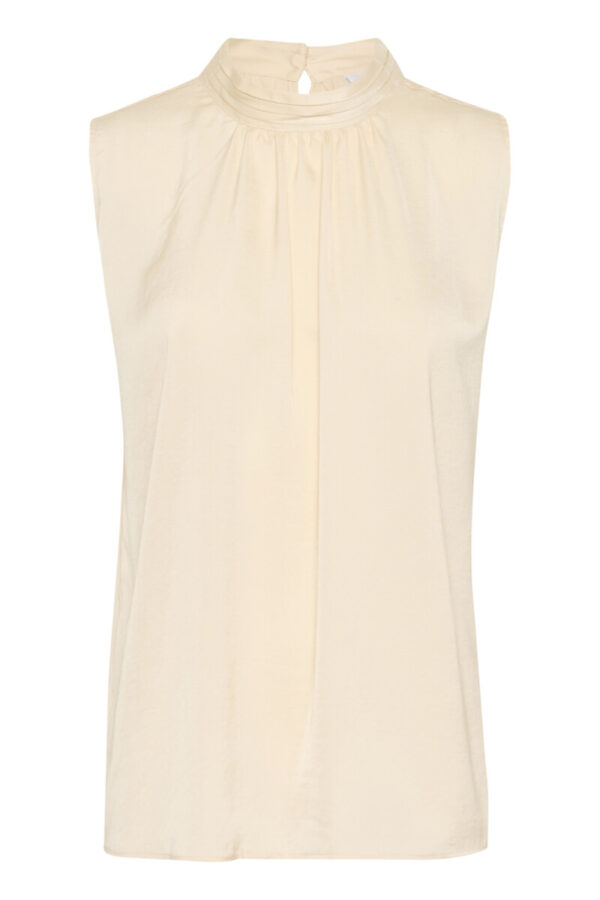 Aileensz Top Bluse von Saint Tropez in creme, ärmellos, locker fallend