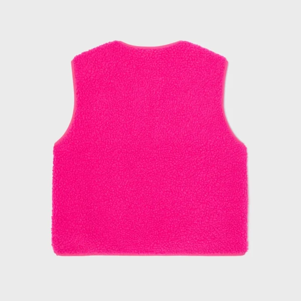 Teddyfellweste in pink von hinten